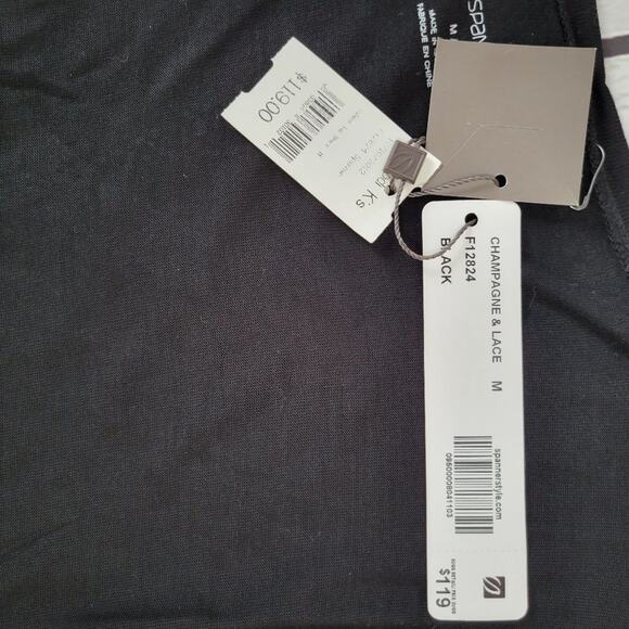 SPaNNER Black Gold Studded V Neck Short Sleeve Rayon Tunic Top M New With Tags - Picture 9 of 12